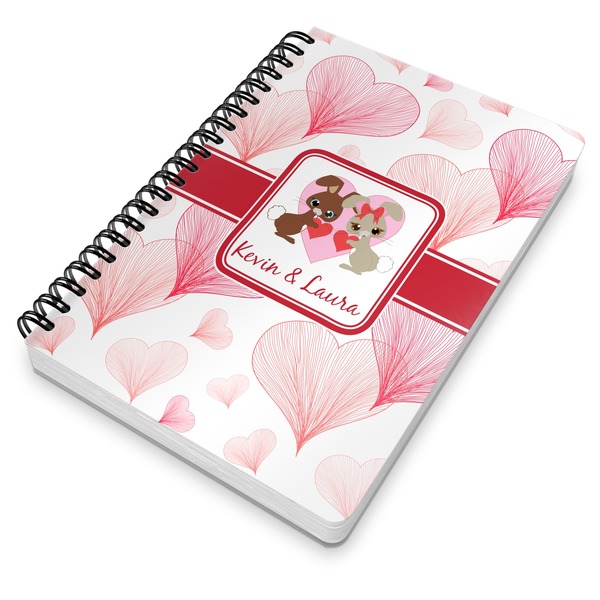 Hearts & Bunnies Spiral Journal 7 x 10 - Main