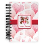 Hearts & Bunnies Spiral Notebook - 5x7 w/ Couple's Names
