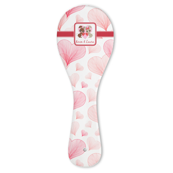 Custom Hearts & Bunnies Ceramic Spoon Rest (Personalized)