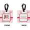 Hearts & Bunnies Square Luggage Tag (Front + Back)