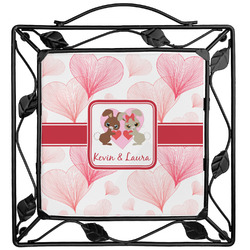 Hearts & Bunnies Square Trivet (Personalized)