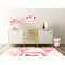 Hearts & Bunnies Square Wall Decal Wooden Desk
