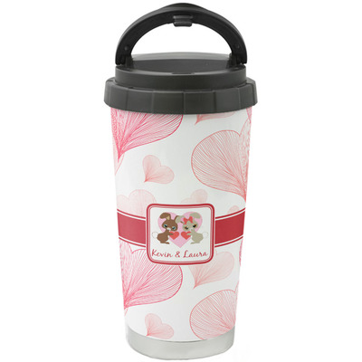 Hearts & Bunnies Stainless Steel Coffee Tumbler (Personalized)