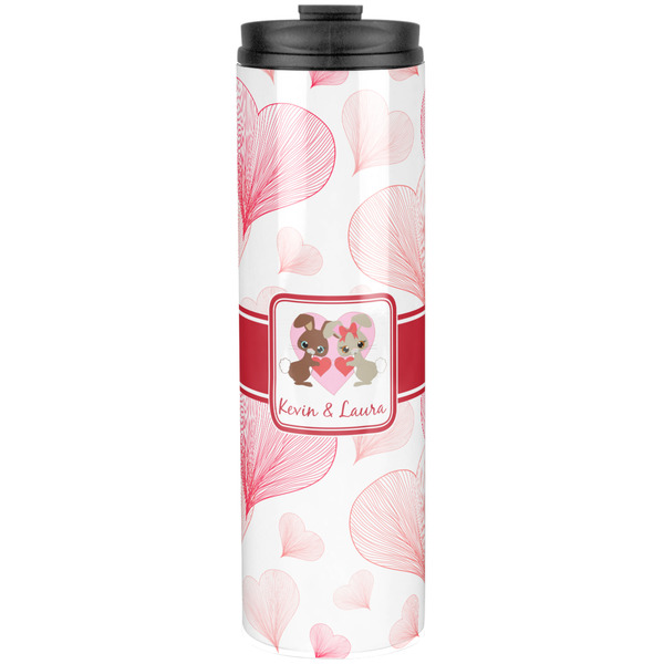 Custom Hearts & Bunnies Stainless Steel Skinny Tumbler - 20 oz (Personalized)