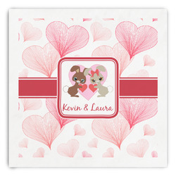 Hearts & Bunnies Paper Dinner Napkins (Personalized)
