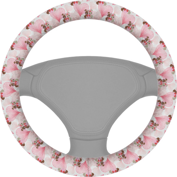 Custom Hearts & Bunnies Steering Wheel Cover