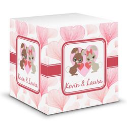 Hearts & Bunnies Sticky Note Cube (Personalized)