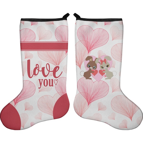 Hearts & Bunnies Stocking - Double-Sided - Approval