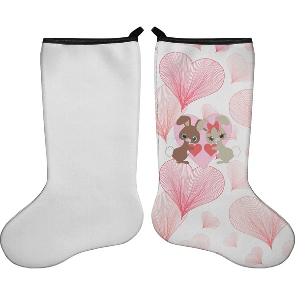 Hearts & Bunnies Stocking - Single-Sided - Approval