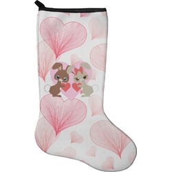 Hearts & Bunnies Holiday Stocking - Single-Sided - Neoprene