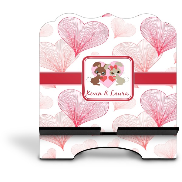 Hearts & Bunnies Stylized Tablet Stand - Front without iPad