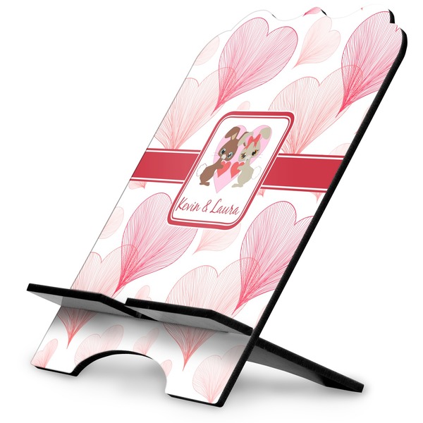 Custom Hearts & Bunnies Stylized Tablet Stand (Personalized)
