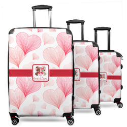 Hearts & Bunnies 3 Piece Luggage Set - 20" Carry On, 24" Medium Checked, 28" Large Checked (Personalized)