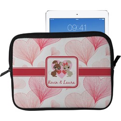 Hearts & Bunnies Tablet Case / Sleeve - Large (Personalized)