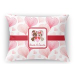 Hearts & Bunnies Rectangular Throw Pillow Case (Personalized)