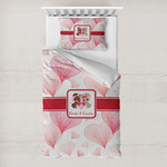 Hearts & Bunnies Toddler Bedding w/ Couple's Names