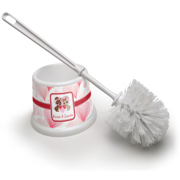 Custom Hearts & Bunnies Toilet Brush (Personalized)