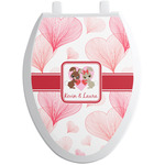Hearts & Bunnies Toilet Seat Decal - Elongated (Personalized)