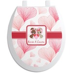 Hearts & Bunnies Toilet Seat Decal - Round (Personalized)