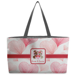Hearts & Bunnies Beach Totes Bag - w/ Black Handles (Personalized)