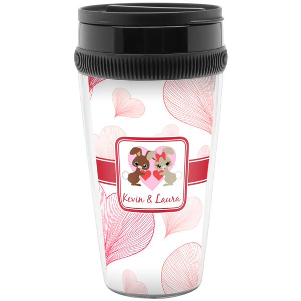Custom Hearts & Bunnies Acrylic Travel Mug without Handle (Personalized)