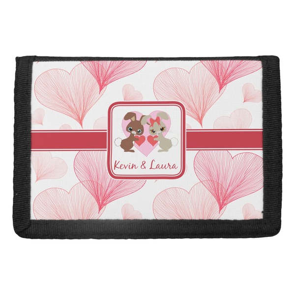 Custom Hearts & Bunnies Trifold Wallet (Personalized)