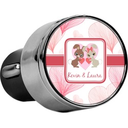 Hearts & Bunnies USB Car Charger (Personalized)