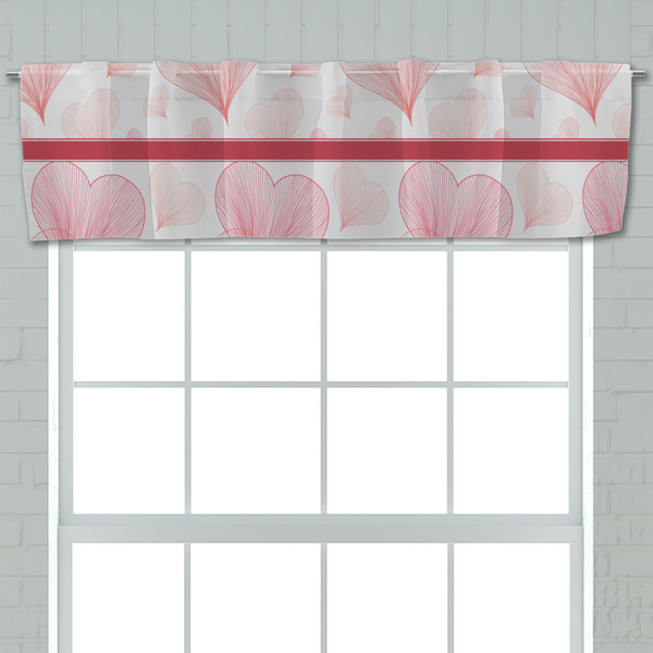 Hearts & Bunnies Valance - Closeup on window