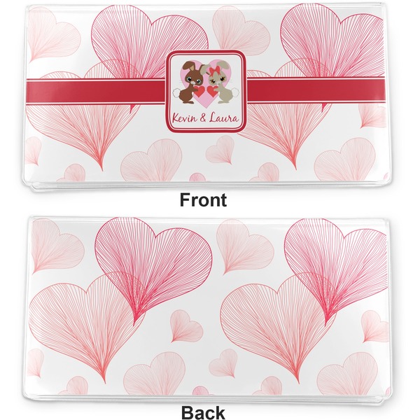 Hearts & Bunnies Vinyl Check Book Cover - Front and Back