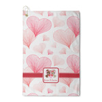 Hearts & Bunnies Waffle Weave Golf Towel (Personalized)