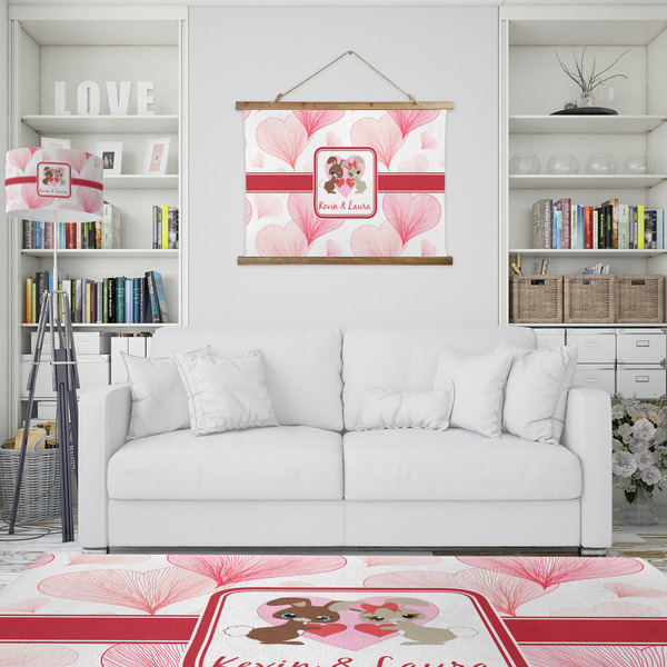 Hearts & Bunnies Wall Hanging Tapestry - IN CONTEXT