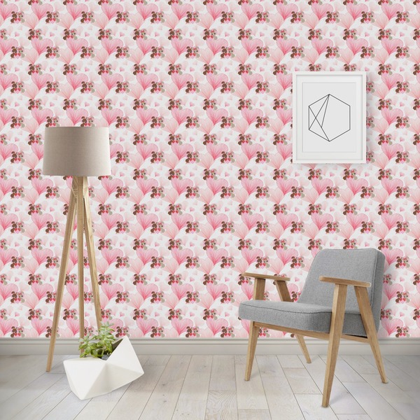 Custom Hearts & Bunnies Wallpaper & Surface Covering (Peel & Stick - Repositionable)