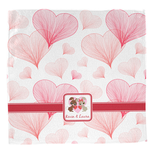 Hearts & Bunnies Washcloth - Front - No Soap