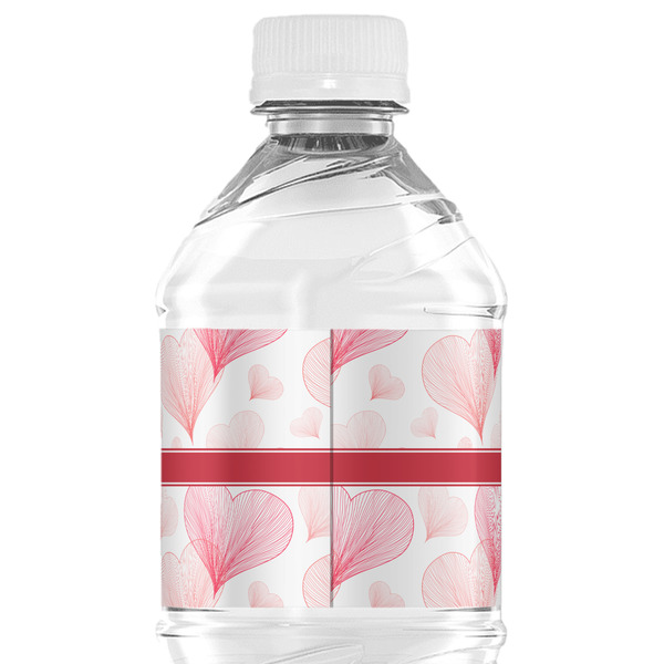 Hearts & Bunnies Water Bottle Label - Back View