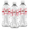 Hearts & Bunnies Water Bottle Labels - Front View