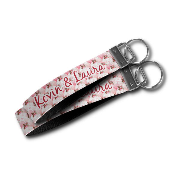 Hearts & Bunnies Webbing Keychain FOBs - Size Comparison