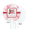 Hearts & Bunnies White Plastic 5.5" Stir Stick - Single Sided - Round - Front & Back