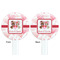 Hearts & Bunnies White Plastic 7" Stir Stick - Double Sided - Round - Front & Back