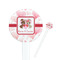 Hearts & Bunnies 7" Round Plastic Stir Sticks - White - Single Sided (Personalized)