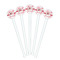 Hearts & Bunnies White Plastic 7" Stir Stick - Round - Fan View