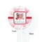 Hearts & Bunnies White Plastic 7" Stir Stick - Single Sided - Round - Front & Back