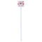 Hearts & Bunnies White Plastic Stir Stick - Single Sided - Square - Single Stick