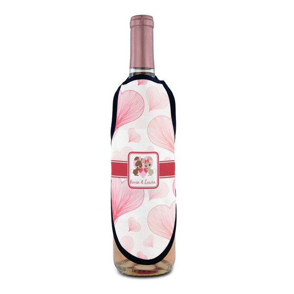 Hearts & Bunnies Wine Bottle Apron - IN CONTEXT