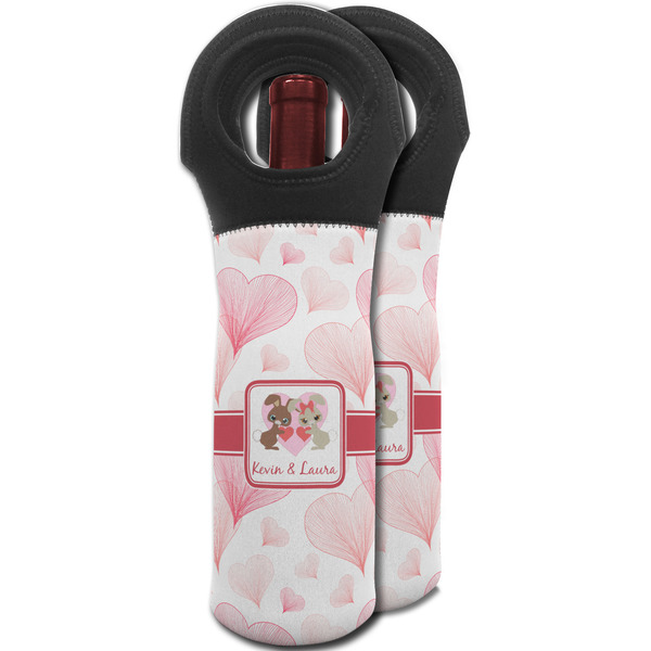 Hearts & Bunnies Wine Tote Bag - MAIN