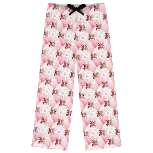 Custom Hearts & Bunnies Womens Pajama Pants - 2XL