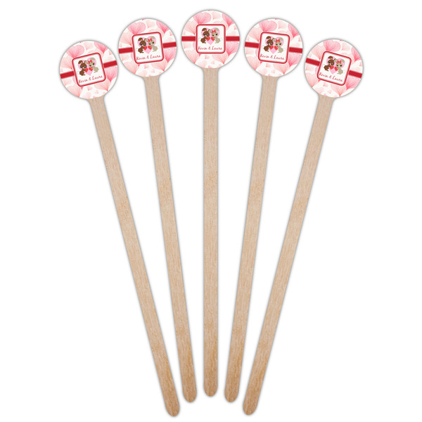 Hearts & Bunnies Wooden 7.5" Stir Stick - Round - Fan View
