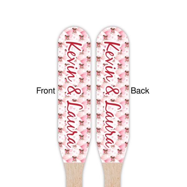 Hearts & Bunnies Wooden Food Pick - Paddle - Double Sided - Front & Back