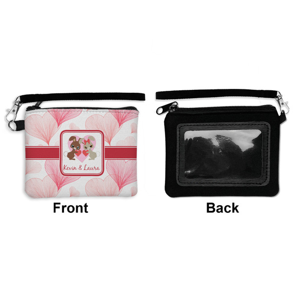 Hearts & Bunnies Wristlet ID Cases - Front & Back