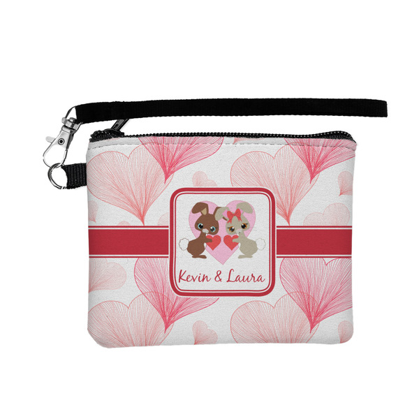 Custom Hearts & Bunnies Wristlet ID Case w/ Couple's Names