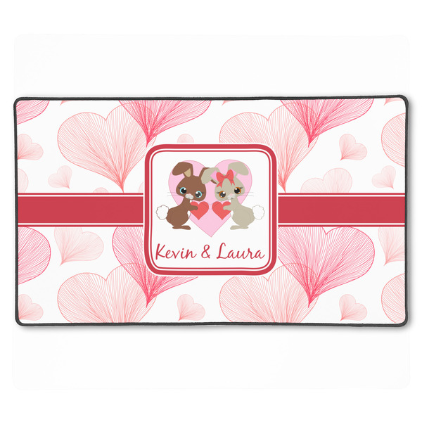 Custom Hearts & Bunnies XXL Gaming Mouse Pad - 24" x 14" (Personalized)